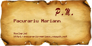 Pacurariu Mariann névjegykártya